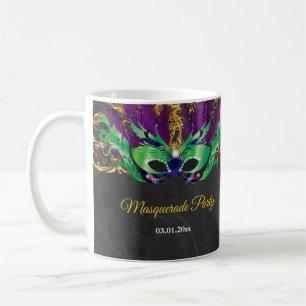 Masquerade Party Magische Nacht Grün Lila Gold Kaffeetasse
