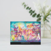 MASQUERADE-PARTY, Mardi-Gras-Masken, Tanz, Musik Einladungspostkarte (Stehend Vorderseite)