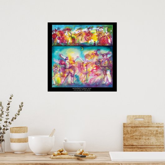 MASQUERADE-PARTY, Mardi-Gras-Masken, Tanz, Musik Poster (Küche)