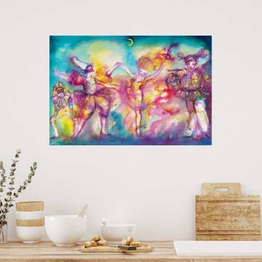 MASQUERADE-PARTY, Mardi-Gras-Masken, Tanz, Musik Poster (Küche)