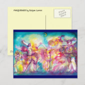 MASQUERADE-PARTY, Mardi-Gras-Masken, Tanz, Musik Postkarte (Vorne/Hinten)