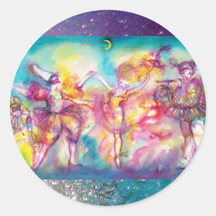 MASQUERADE-PARTY, Mardi-Gras-Masken, Tanz, Musik Runder Aufkleber