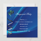 Masquerade Party Maske Black Blue Pink Mardi Gras Einladung (Rückseite)