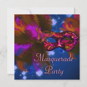 Masquerade Party Maske Lila Red Mardi Gras Einladung