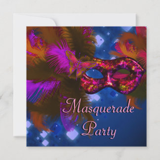 Masquerade Party Maske Lila Red Mardi Gras Einladung