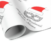 Masquerade Party Maske mit Weihnachtsmannmütze Wei Geschenkpapier (Rolleneckpunkt)