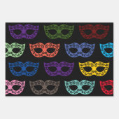 Masquerade Party Masken Umhüllung Papierblätter Geschenkpapier Set (Vorderseite 3)