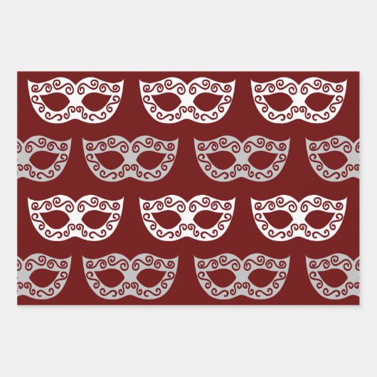 Masquerade Party Masken Umhüllung Papierblätter Geschenkpapier Set (Vorderseite 2)