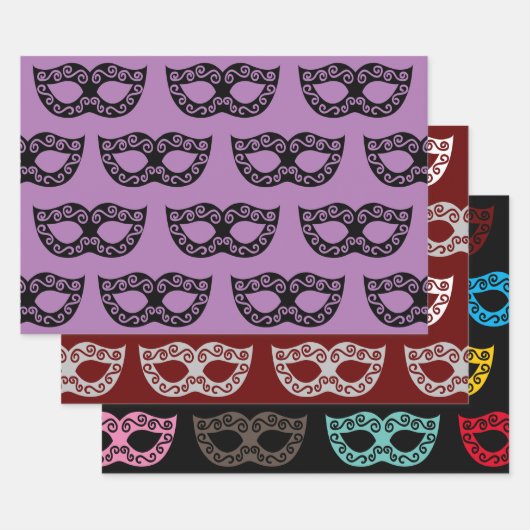 Masquerade Party Masken Umhüllung Papierblätter Geschenkpapier Set (Set)