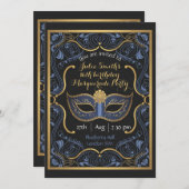 Masquerade Party maskiert Ball Geburtstag luxuriös Einladung (Vorne/Hinten)