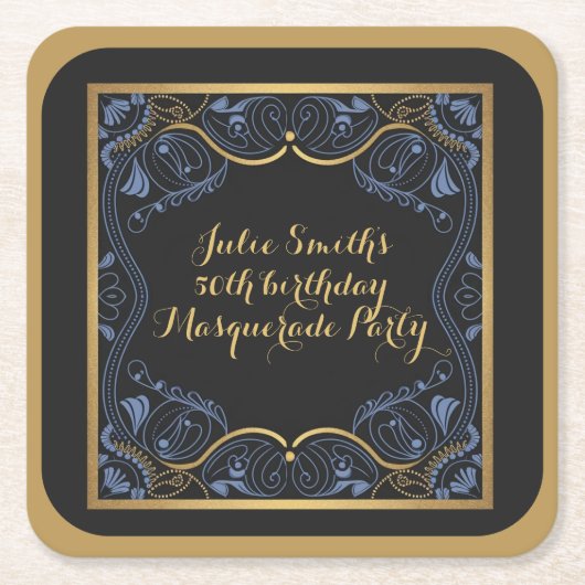 Masquerade Party maskiert Ball Geburtstag luxuriös Rechteckiger Pappuntersetzer (Vorderseite)