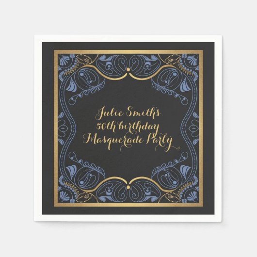 Masquerade Party maskiert Ball Geburtstag luxuriös Serviette (Vorderseite)