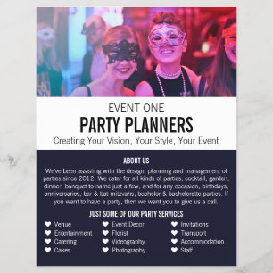 Masquerade Party, Party Event Planner Werbung Flyer