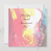 MASQUERADE-PARTY, rote Schnörkel Einladung (Rückseite)