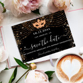 Masquerade Party Schwarzer Glitzer glamourös Save The Date