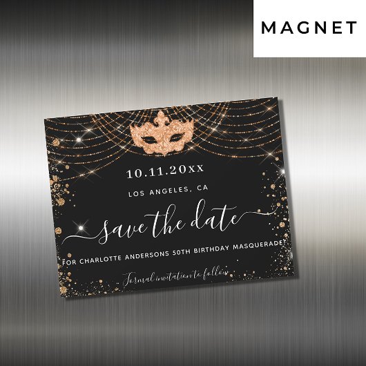 Masquerade Party schwarzes Gold speichern Dattelma Magnetkarte