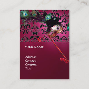 MASQUERADE PARTY Schwarzweiß-Damast Visitenkarte