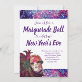 Masquerade Party - Silvester - Quinceanera Einladung (Rückseite)