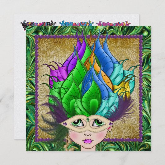 Masquerade-Party - SRF Einladung (Vorne/Hinten)