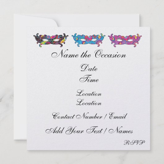 Masquerade-Party - SRF Einladung (Rückseite)