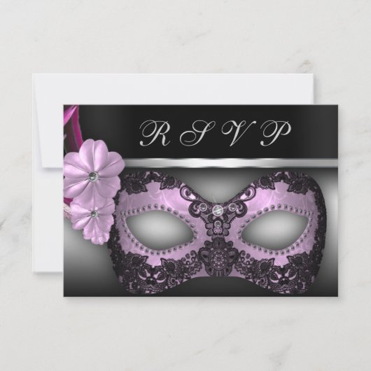 Masquerade Party UAWG Invite RSVP Karte (Vorderseite)