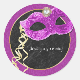 Masquerade Party Vielen Dank Sticker - scharf pink