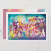 MASQUERADE-PARTY, weißes Eis, metallisch Einladung (Vorne/Hinten)