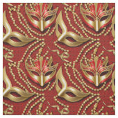 Masquerade Pattern Beads Masken Red Gold ID1031 Stoff (Muster)