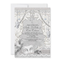 Masquerade Perlen Diamant Bling Hochzeit Einladung