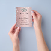 Masquerade pink silber Sweet 16 Budget-Einladung Flyer (Gruppe)