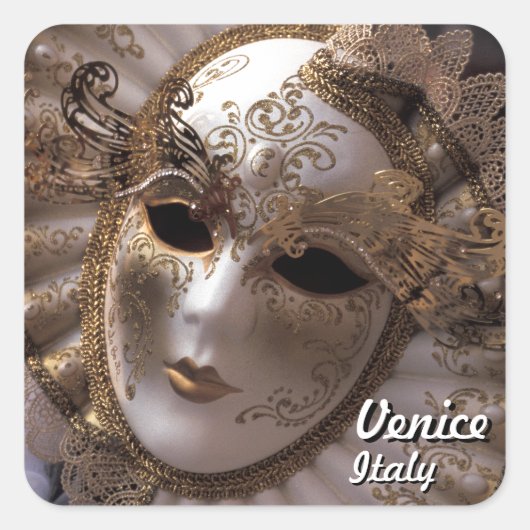 Masquerade Quadratischer Aufkleber (Vorderseite)