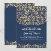 MASQUERADE QUINCEANERA 15. GEBURTSTAG EINLADUNG (Vorne/Hinten)