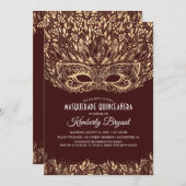 MASQUERADE QUINCEANERA 15. GEBURTSTAG EINLADUNG (Vorne/Hinten)