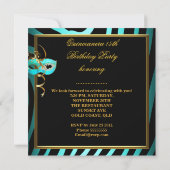 Masquerade Quinceanera 15 Zebra Geburtstagsparty Einladung (Rückseite)