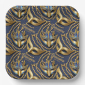 Masquerade Quinceanera Beads Masken Blue ID1031 Pappteller (Vorderseite)