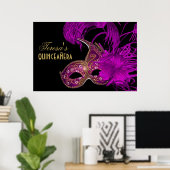 Masquerade quinceañera fünfzehnten Geburtstag lila Poster (Heimbüro)