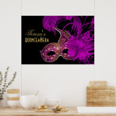 Masquerade quinceañera fünfzehnten Geburtstag lila Poster (Küche)