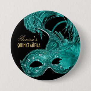 Masquerade quinceañera Geburtstag türkische Maske Button