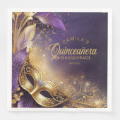 Masquerade Quinceanera Lila Gold ID1031 Serviette (Vorderseite)