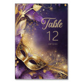 Masquerade Quinceanera Lila Gold ID1031 Tischnummer (Rückseite)