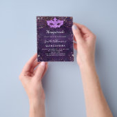 Masquerade Quinceanera lila Haushaltseinladung Flyer (Gruppe)