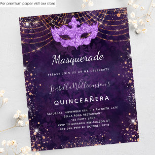 Masquerade Quinceanera lila Haushaltseinladung Flyer
