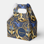 Masquerade Quinceanera Muster Blue Gold ID1031 Geschenkschachtel (Vorderseite)