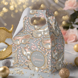 Masquerade Quinceanera Muster Rose Gold ID1031 Geschenkschachtel