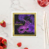 Masquerade Quinceañera Party lila Imitate Goldfoli Serviette (Beispiel)