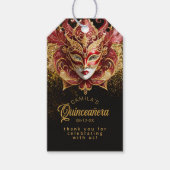 Masquerade Quinceanera Red Gold V2 ID1031 Geschenk Geschenkanhänger (Vorderseite)