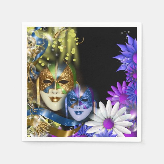 Masquerade quinceanera Venezianische Masken Serviette (Vorderseite)