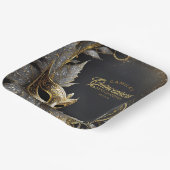 Masquerade Quinceañera Willkommen Black Gold ID103 Pappteller (Gewinkelt)