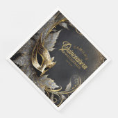 Masquerade Quinceañera Willkommen Black Gold ID103 Serviette (Ecke)