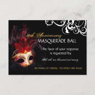 Masquerade Reply Cards - 3,5 Zoll x 5 Zoll RSVP Karte